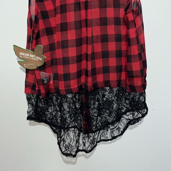 I’m Dream Out Loud by Selena Gomez Women's Plaid Sleeveless Lace Hem Top Small N - Picture 9 of 10